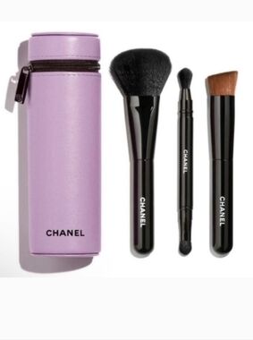 CC Black Brush Set with Lavender Travel Case